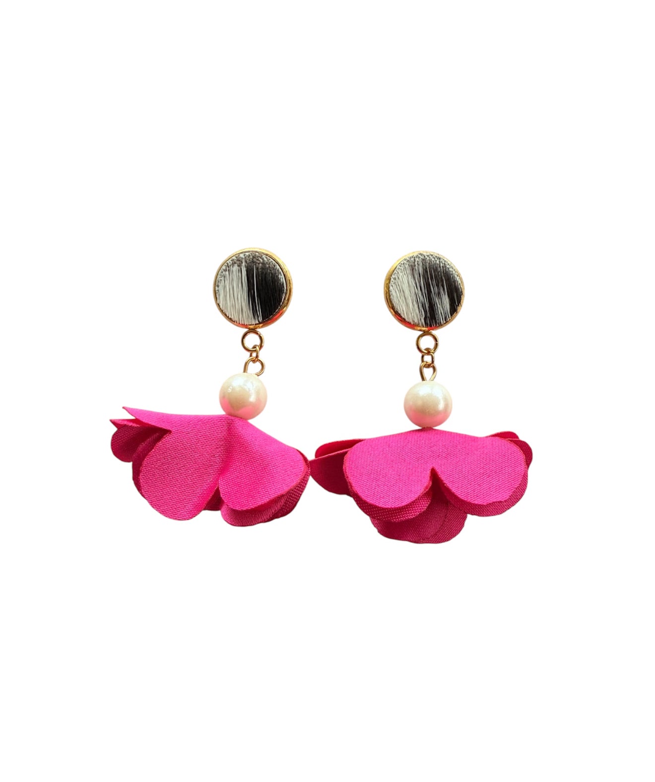 J7089B - 100% Hair on Hide Stud Dangle Earrings - Rawhide Western Wear 