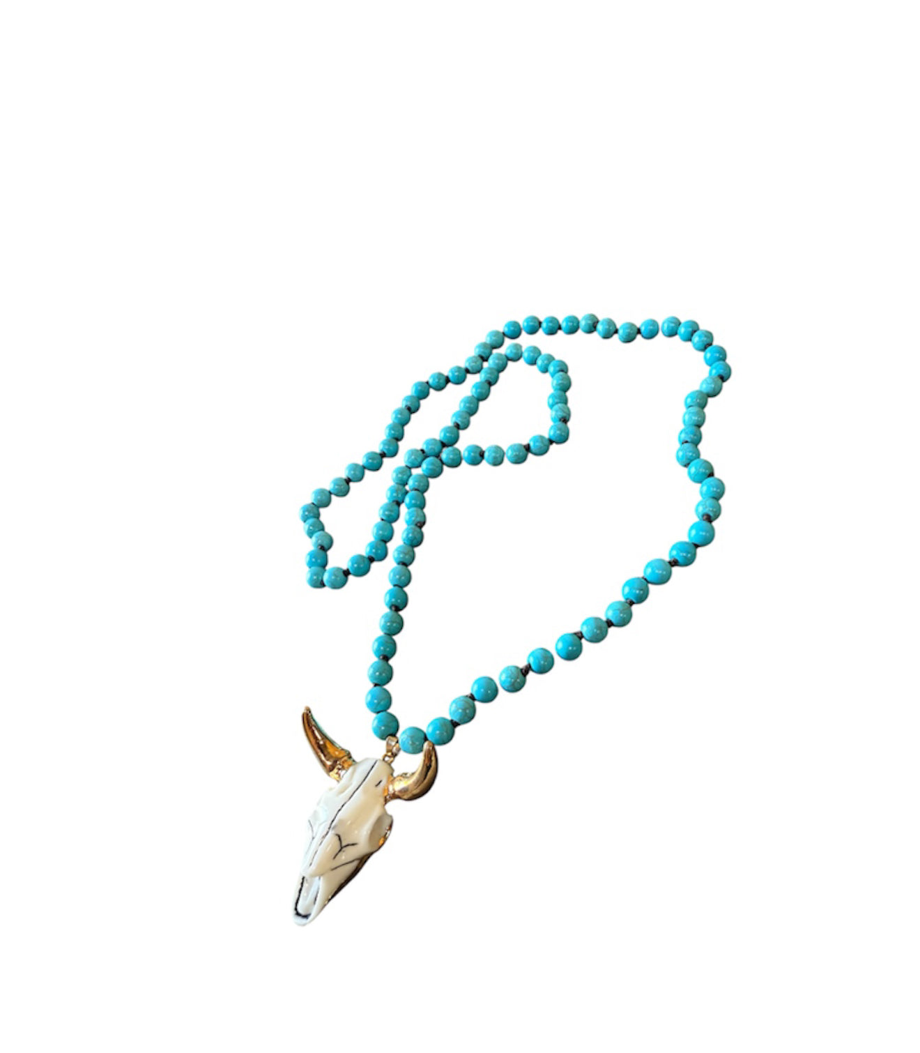 J6916T - Resin Bull Pendant Necklace