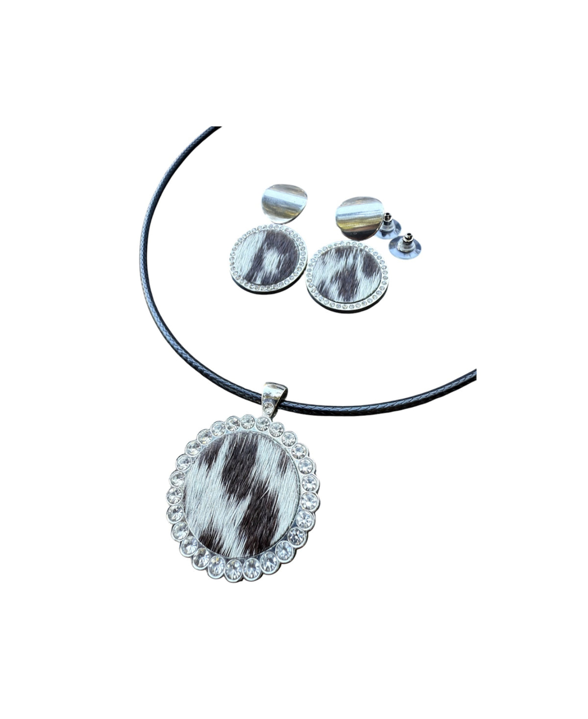 J6929 - 100% Cowhide Necklace & Earrings Set - Rawhide Western Wear 
