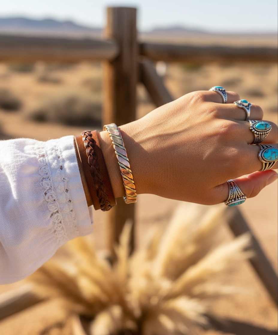 J6885 - Copper Twist Bangle 3/4 w Magnets