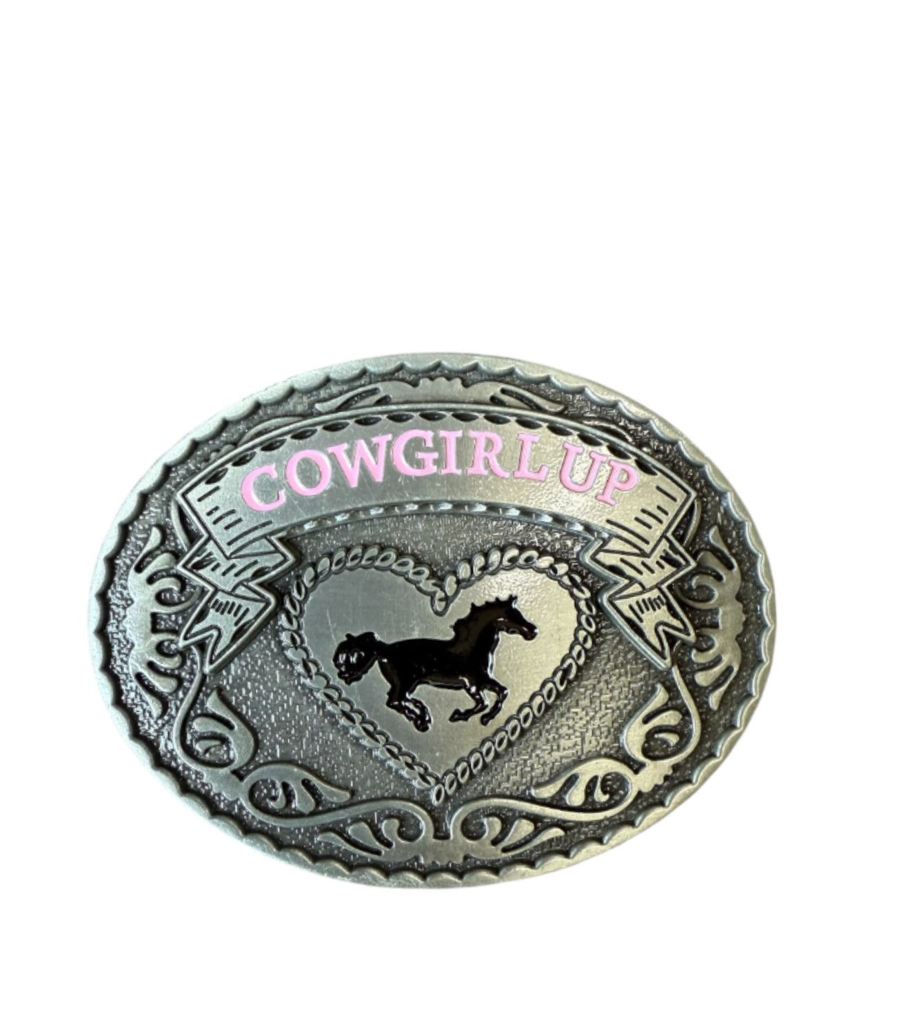 A8655 - Horse w Cowgirl Up Buckle
