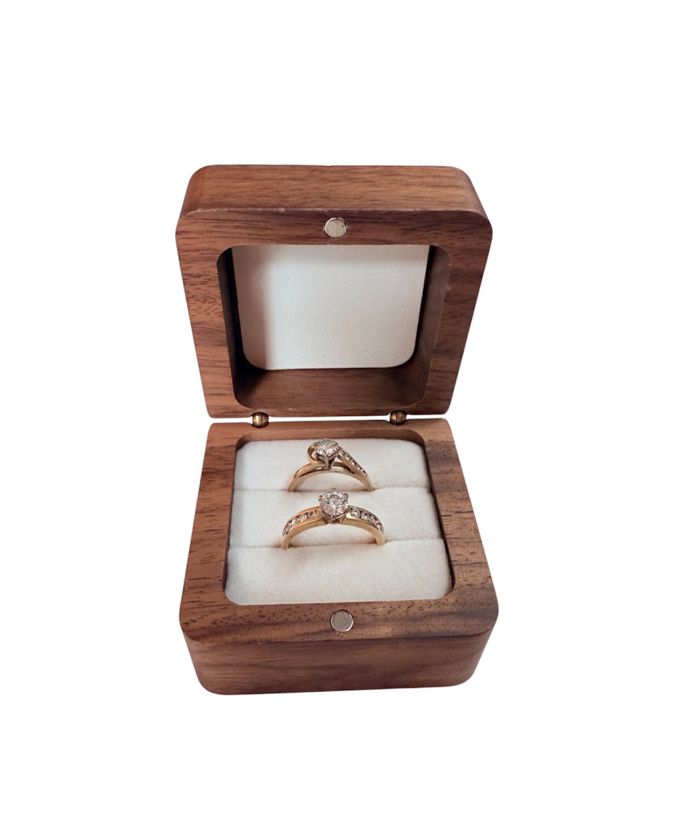 A8777  - 100% Hair On Hide Wooden 2 Rings Box