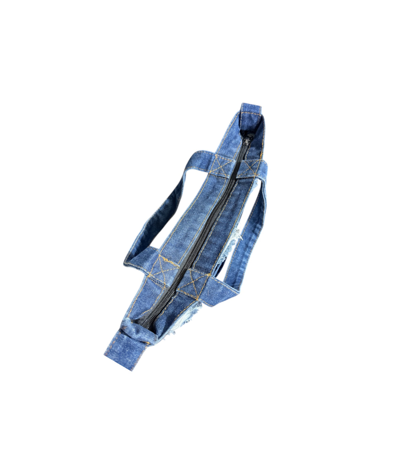 A8114A - Denim Cross Body/Shoulder Bag w Real Cowhide