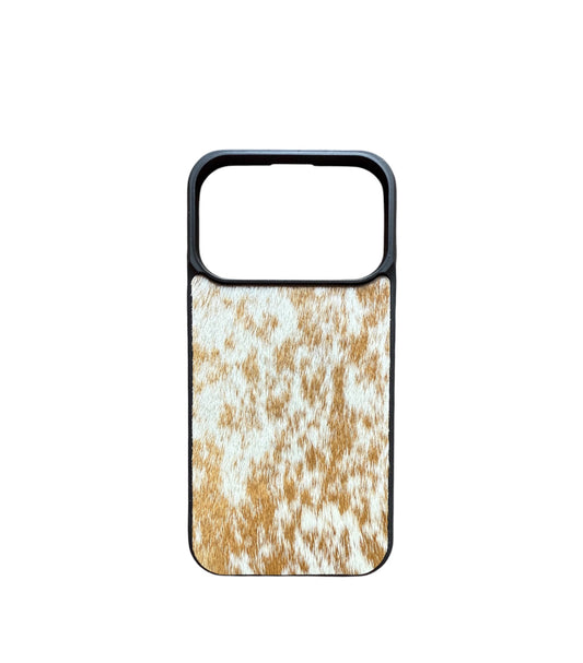 A8955 - IPhone 17 Pro Hair on Hide w Rubber Case - Rawhide Western Wear 