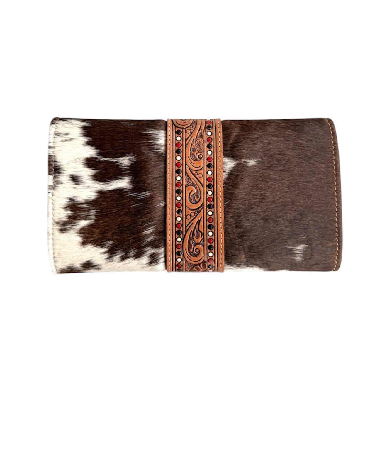 AW29C - Hand Painted Tooling Leather Trifold Wallet