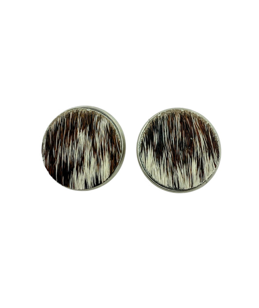 J7051D - Round Hide Stud Earrings - Rawhide Western Wear 