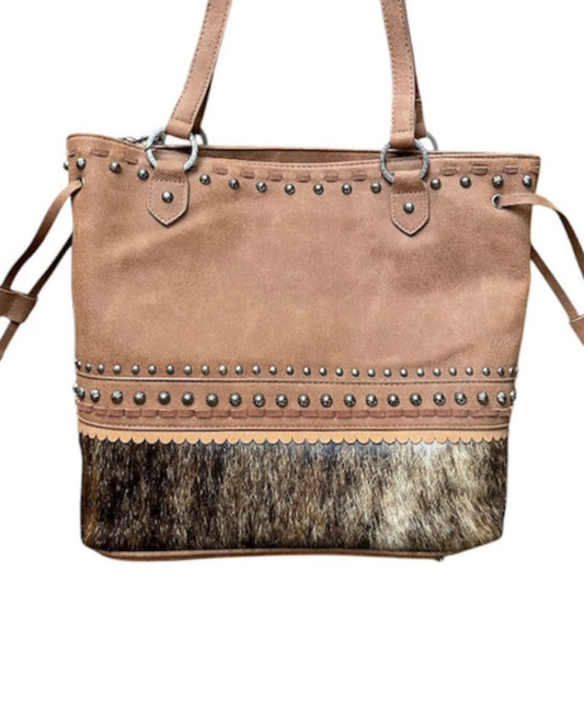 TR142G8317BR - Trinity Ranch Hair-On Cowhide Collection Concealed Carry Tote
