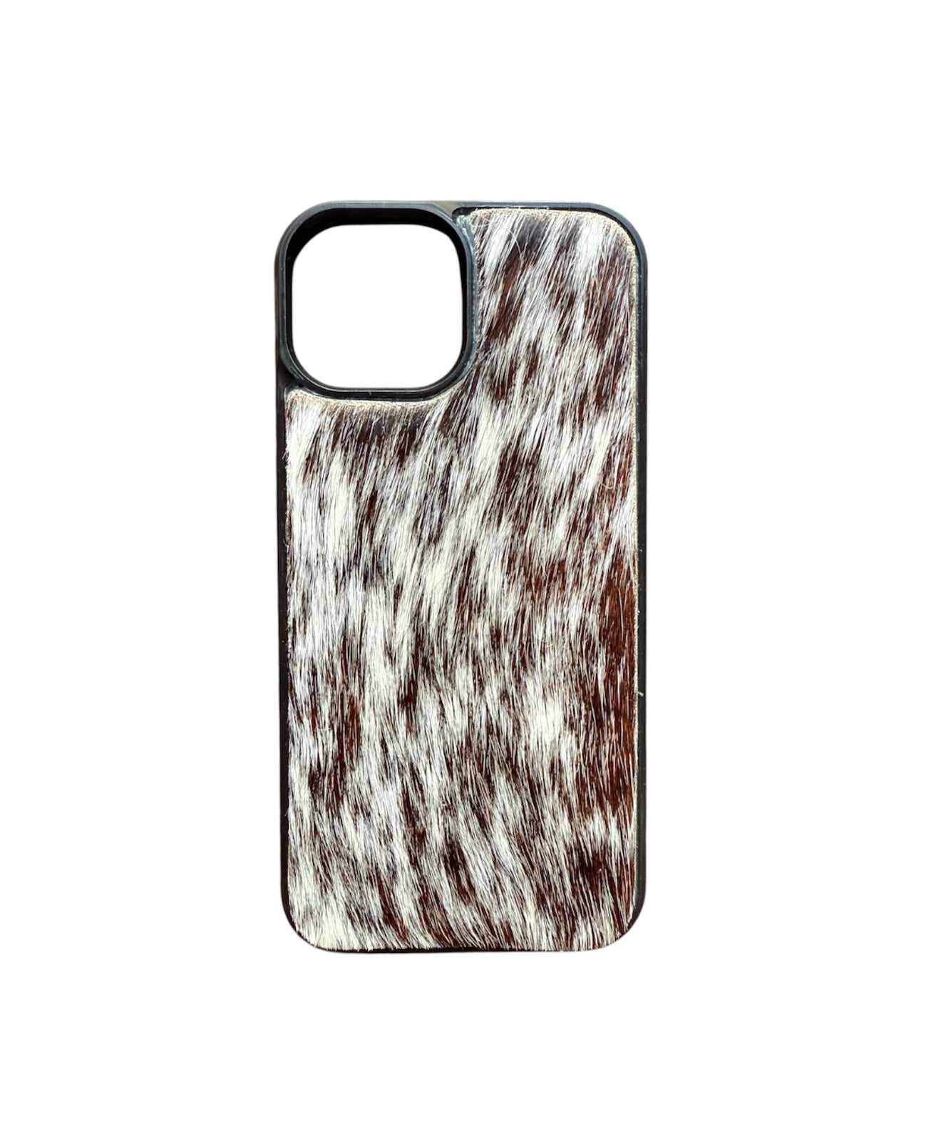 A8639 - IPhone 15 Hair on Hide Leather w Rubber Case