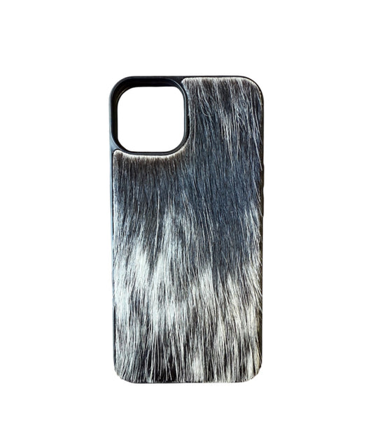 A8629 - IPhone 14 Hair on Hide Leather w Rubber Case - Rawhide Western Wear 