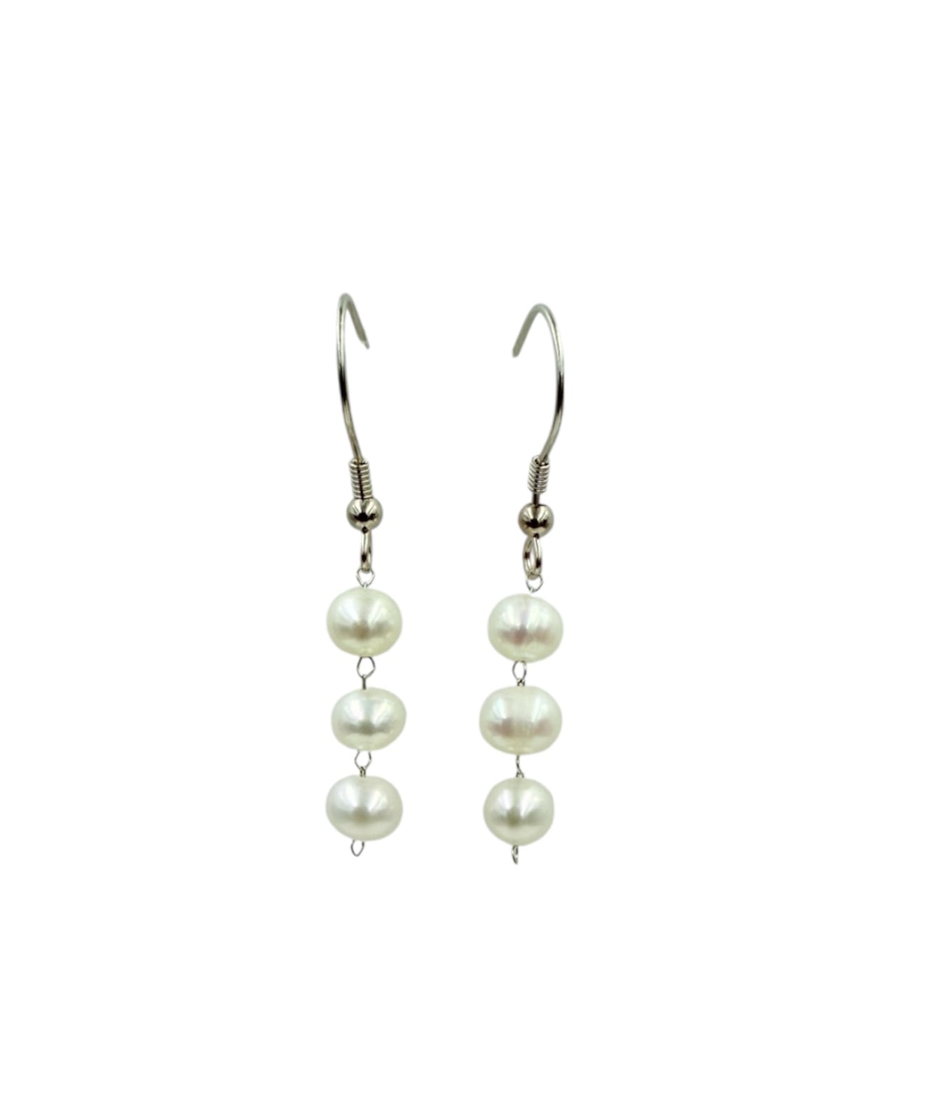 J7109 - 3 Real Pearls Dangle Earring - Rawhide Western Wear 