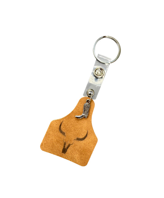 A7990E - Bull Laser Print Keychain - Rawhide Western Wear 