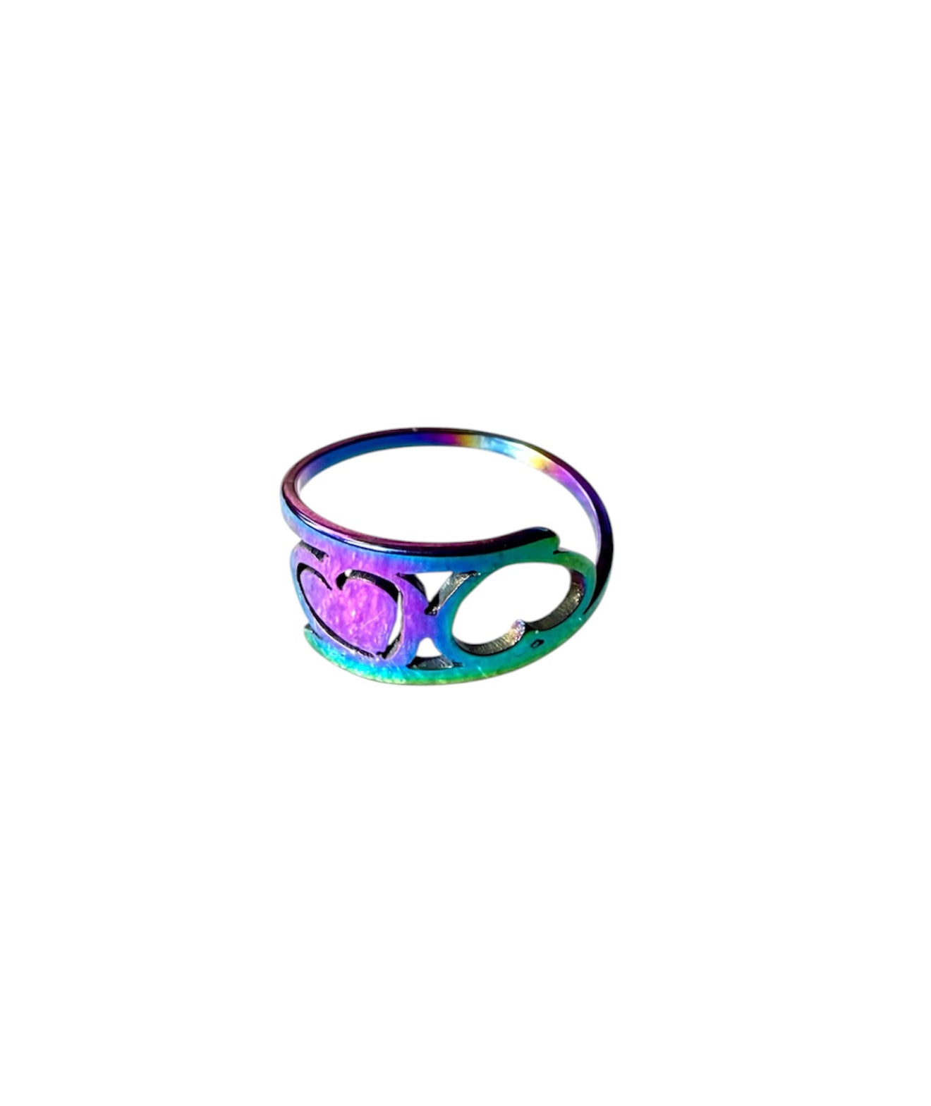 J7165B - Petrol Colour S/S Western Style Ring