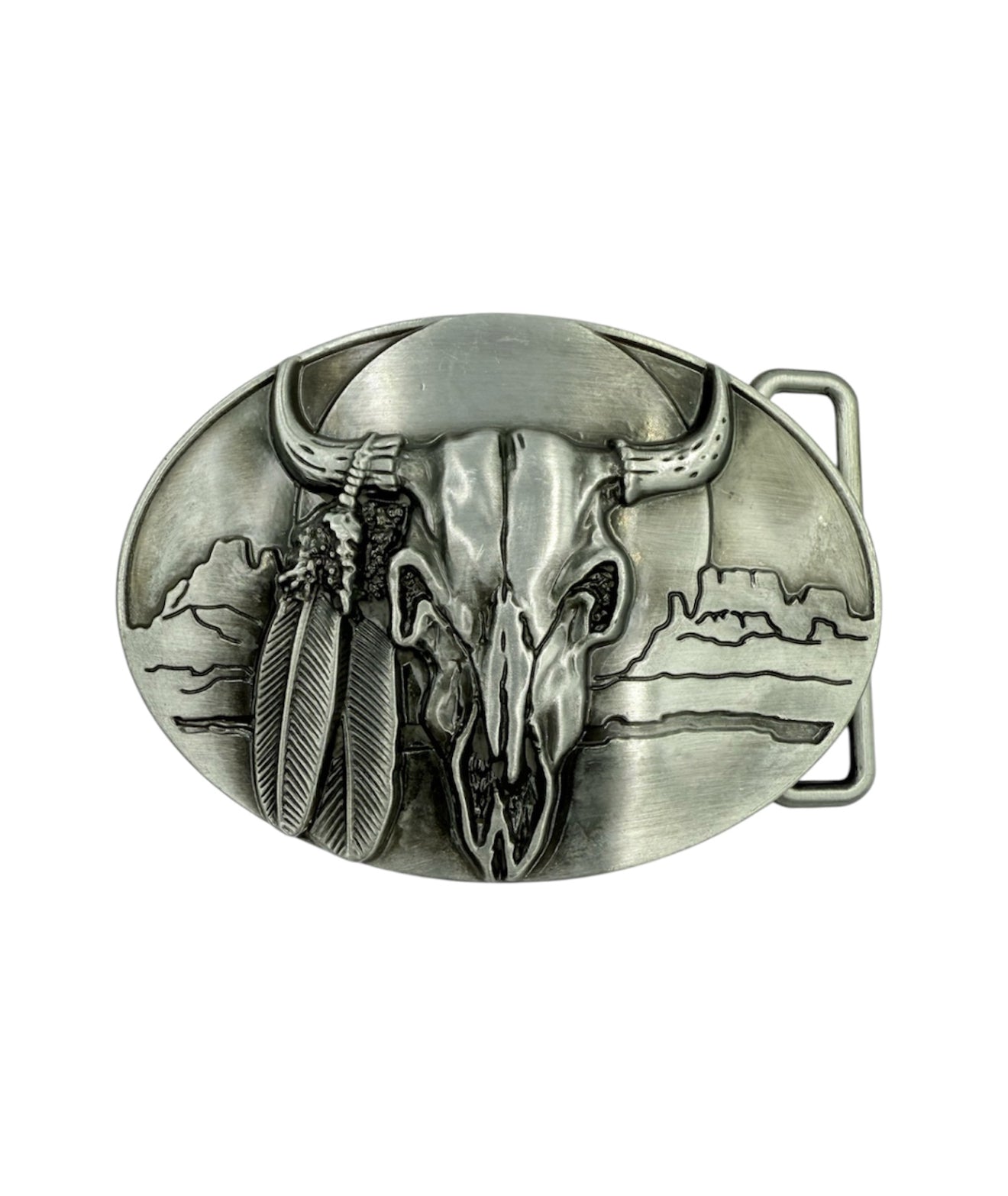 A8974 - Cow Skull Western Belt Buckle