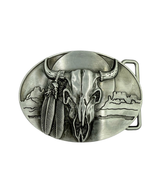 A8974 - Cow Skull Western Belt Buckle - Rawhide Western Wear 