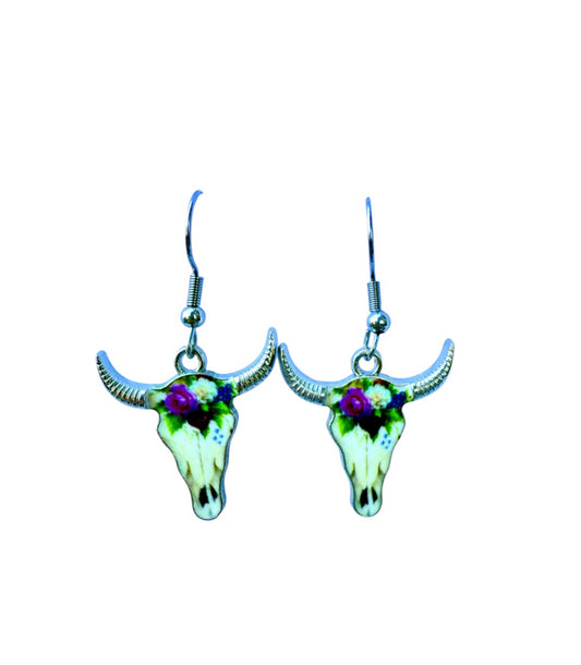 J7027C - Steer Head Earrings