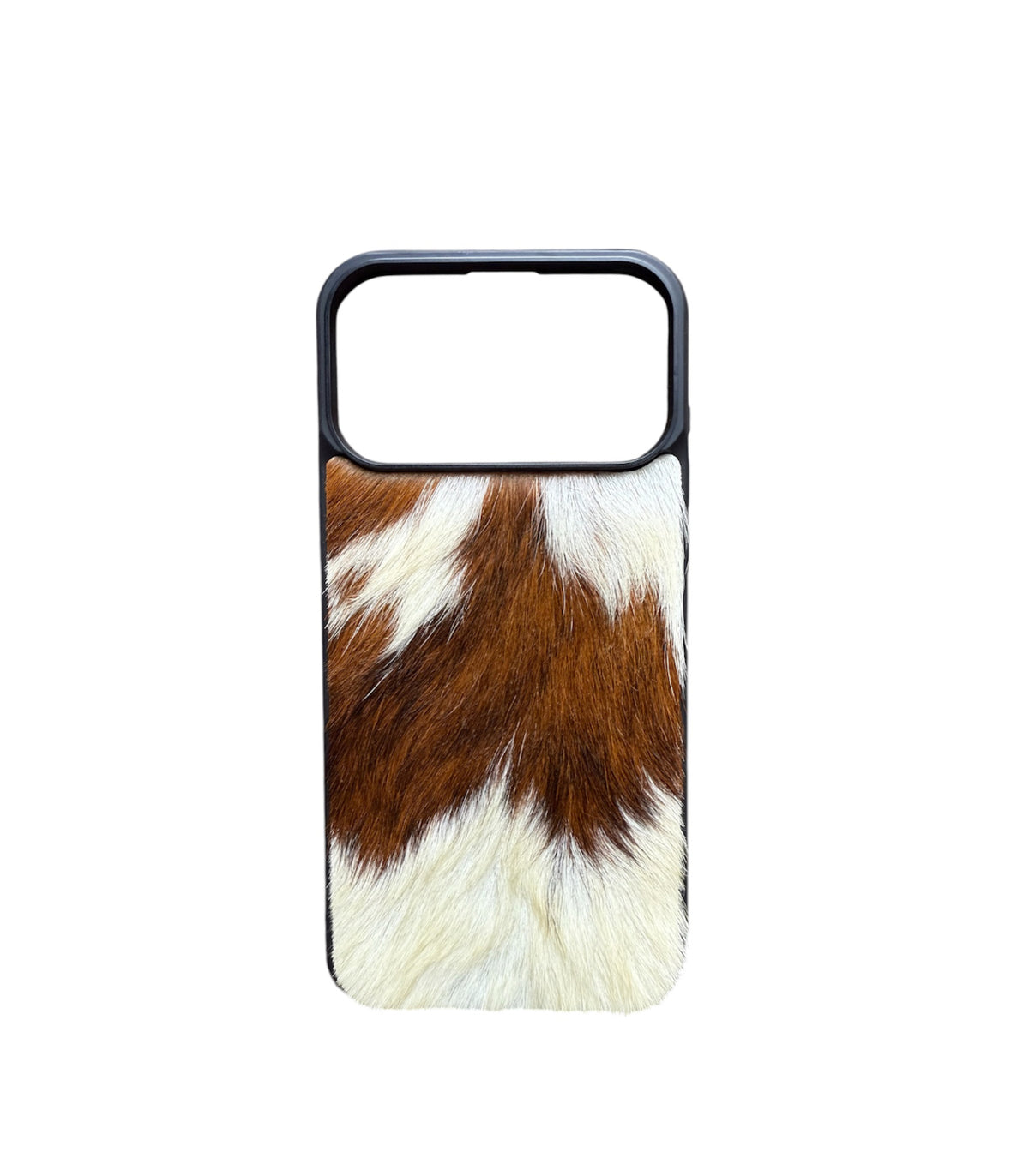 A8967 - IPhone 17 & 18 Pro Max Hair on Hide Leather w Rubber Case - Rawhide Western Wear 