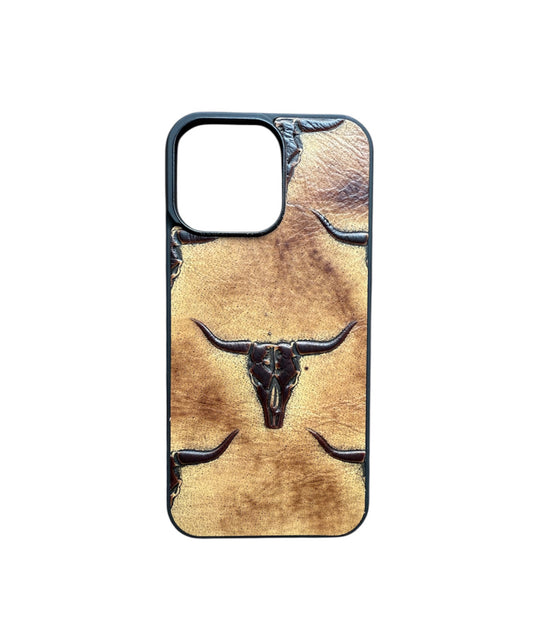 A8818 - IPhone 16 Pro Max Tooled Leather w Rubber Case