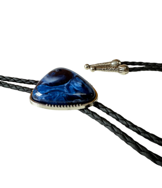 J7083 - Bolo Tie w Navy Blue Bead