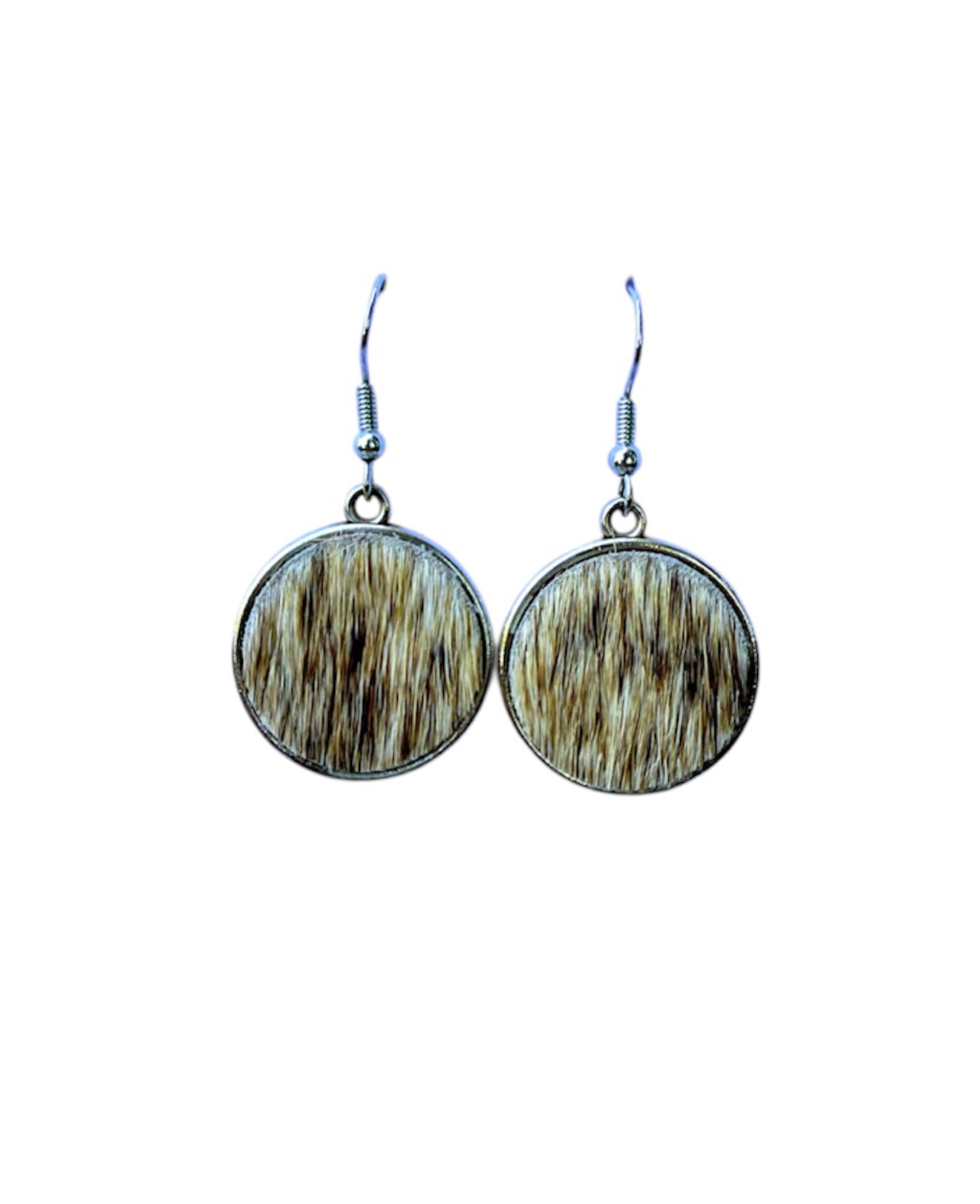 J6607 - Round Hide Fishhook Earrings