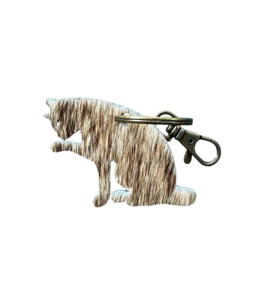 A7589 - Double Sided Cowhide Cat Keychain - Rawhide Western Wear 