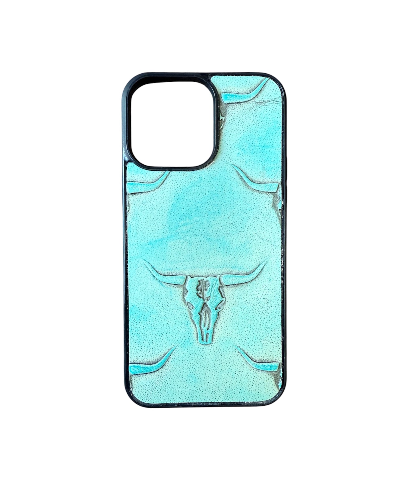 A8507 - IPhone 14 Pro Max Tooled Leather w Rubber Case - Rawhide Western Wear 