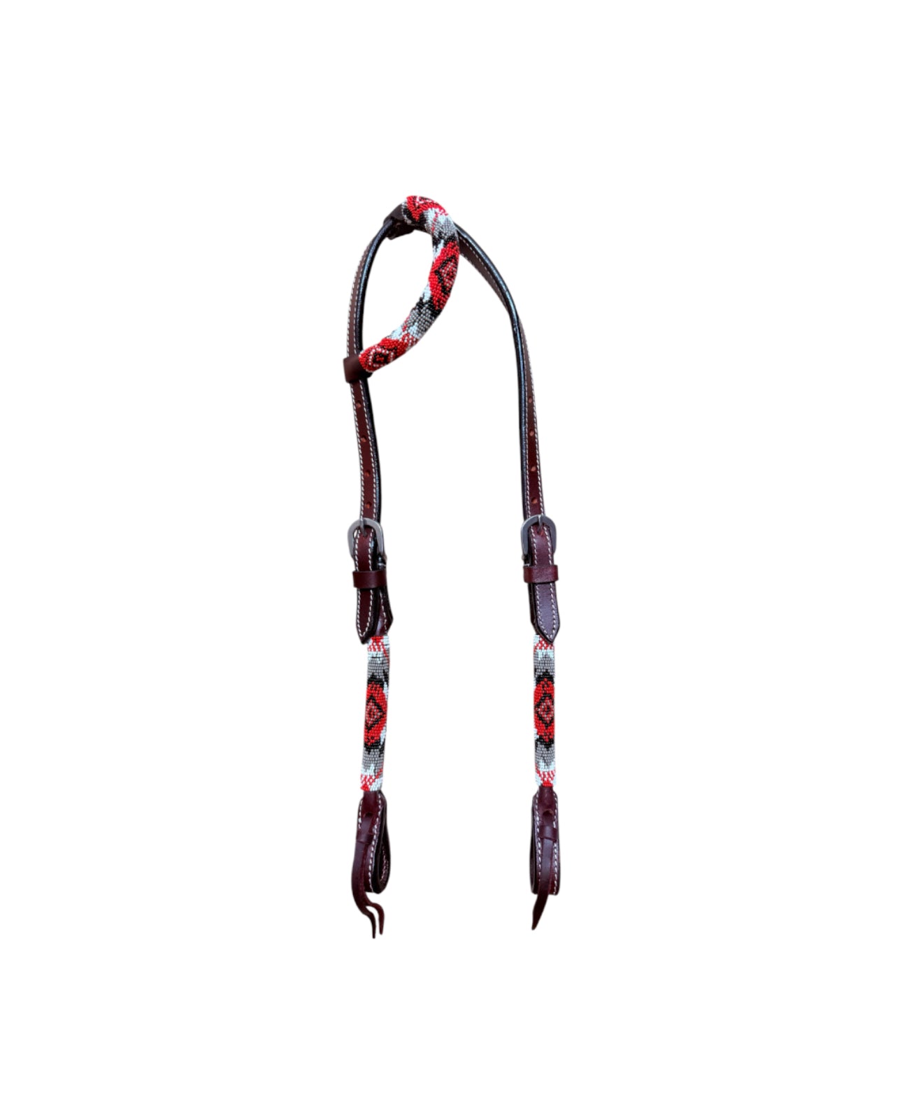 T5571D - Beaded One Ear Western Bridle Cob-Full