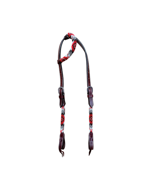 T5571D - Beaded One Ear Western Bridle Cob-Full