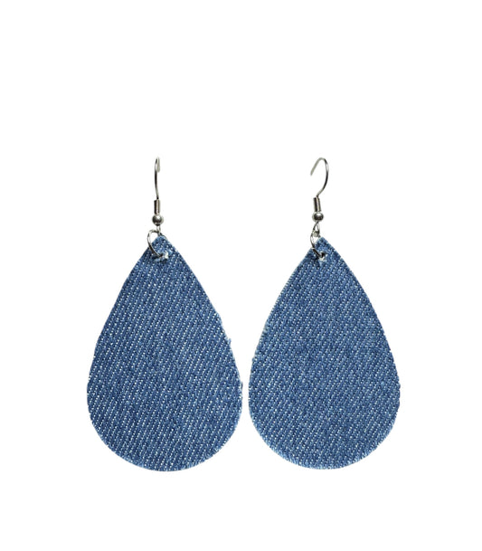 J7044D - Denim Dangle Earrings