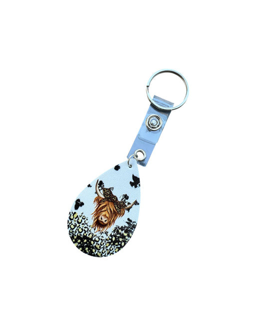 A7990C - Highland Cow Print Keychain - Rawhide Western Wear 