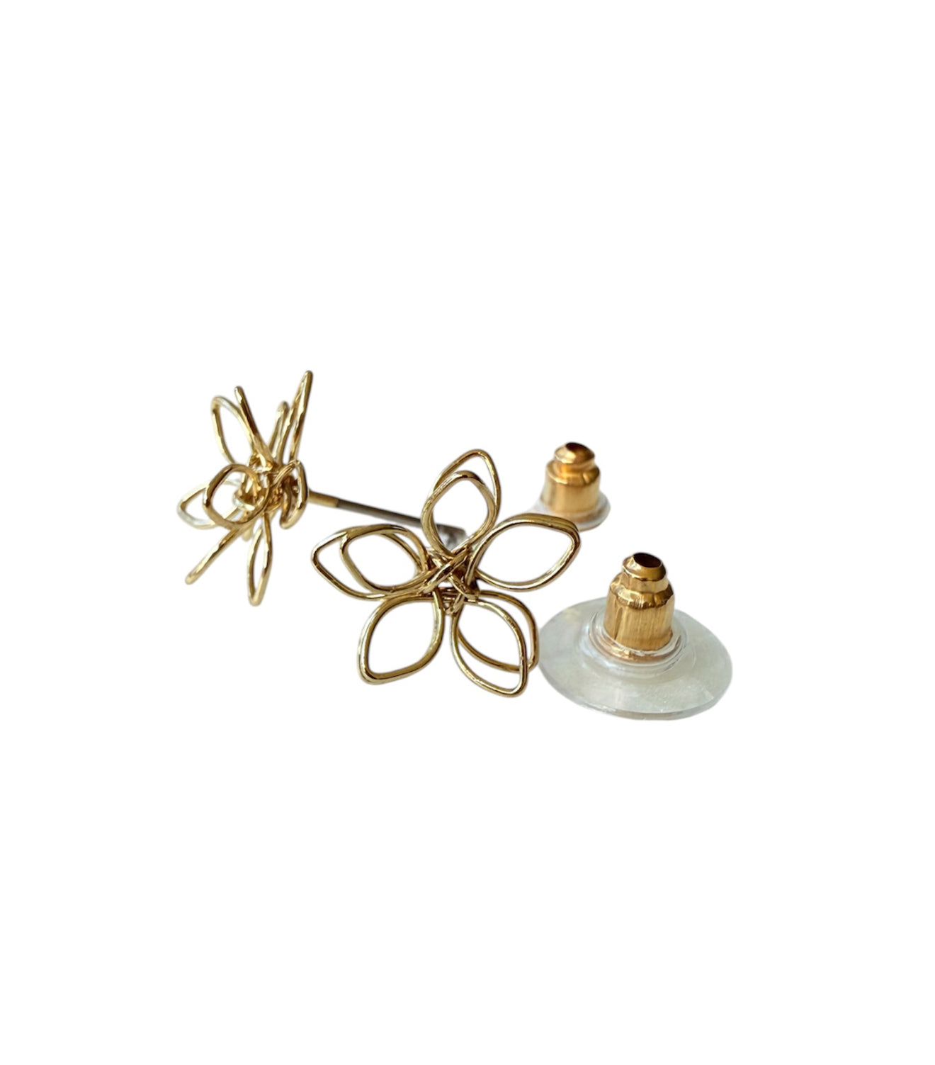 J6491A - Wired Flower Stud Earrings