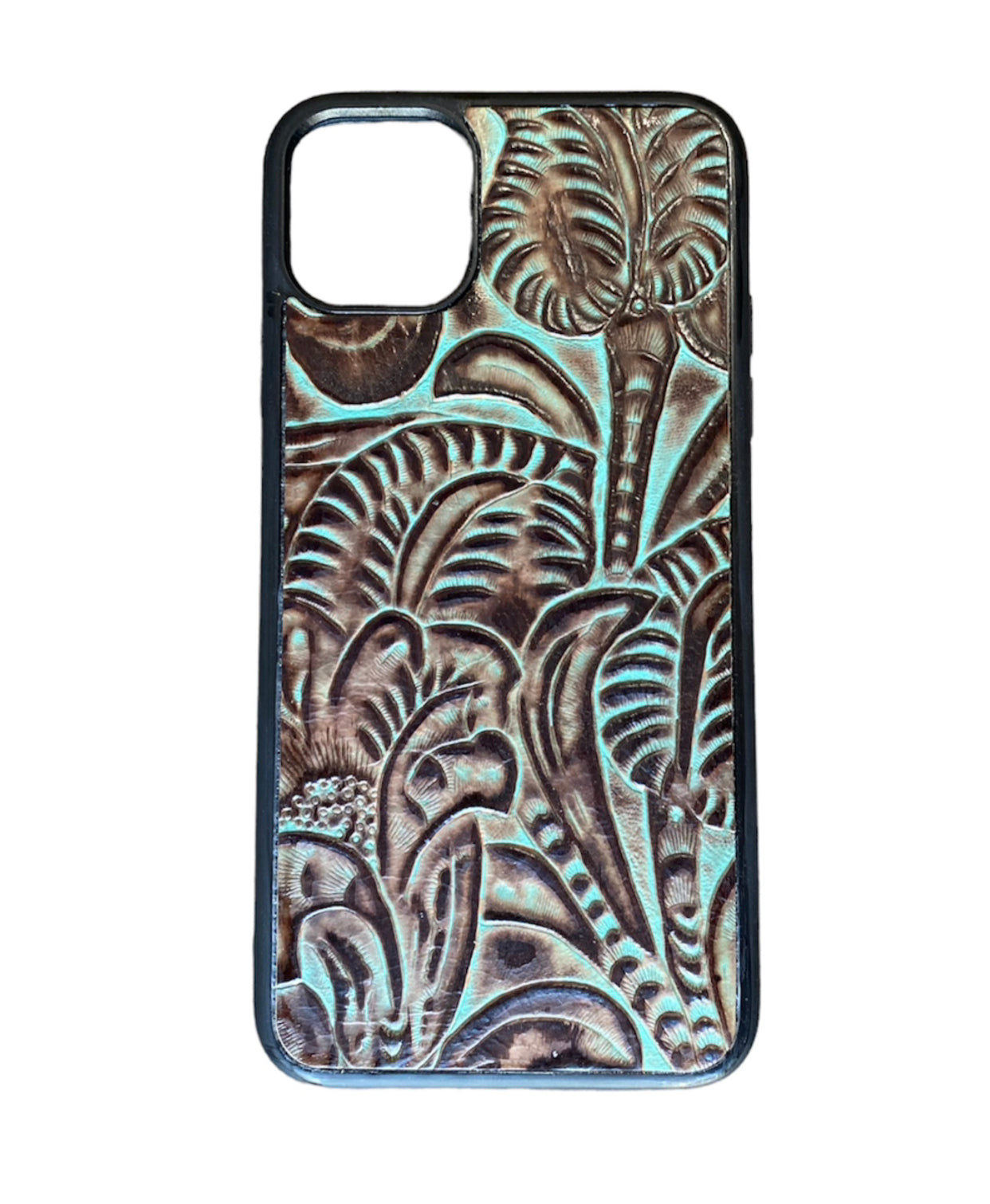 A8574 - IPhone 11 Pro Max Tooled Leather w Rubber Case