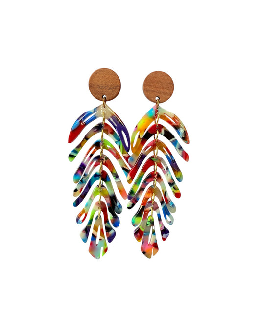 J7011 - Leaf Look Dangle Earrings - Rawhide Western Wear 