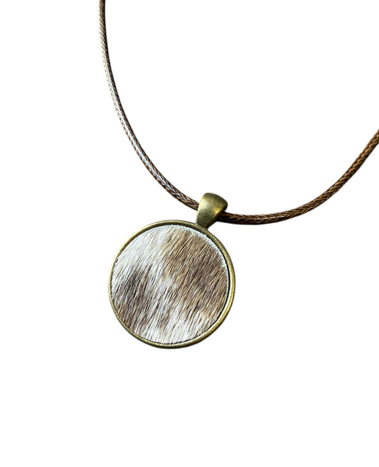 J6915 - 100% Cowhide Pendant Necklace