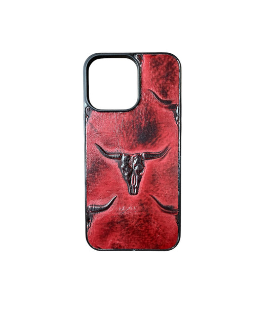 A8445 - IPhone 14 Pro Max Tooled Leather w Rubber Case