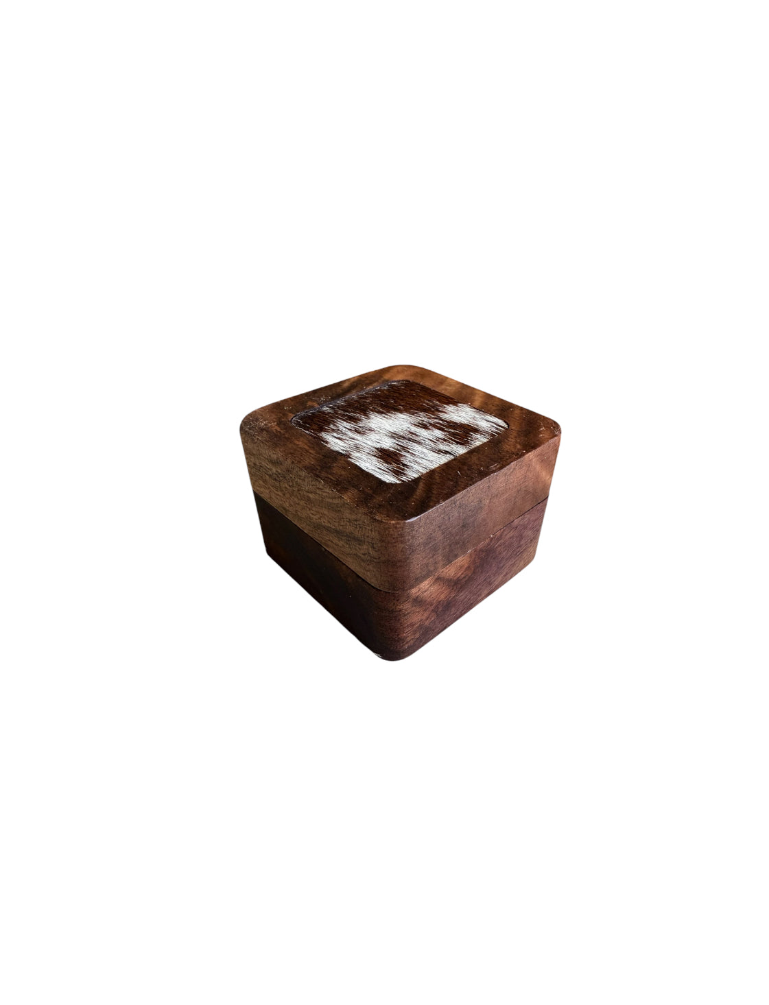 A8778B - 100% Hair On Hide Wooden 1 Ring Box