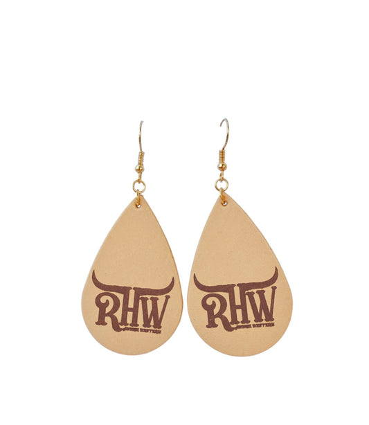 J4225 - Tear Drop REAL Leather Dangle