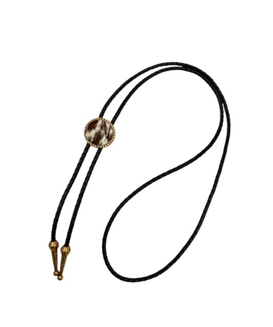 J7125 - Real Leather & Cowhide Adult Bolo Tie