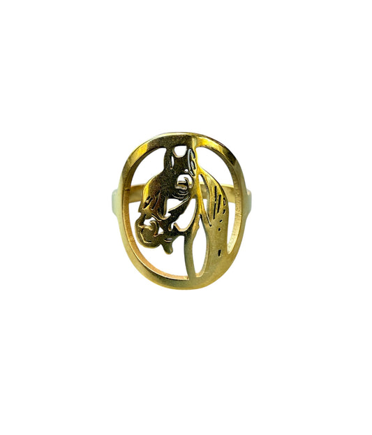 J6728A - Western Design Stainless Steel Horse Ring - Rawhide Western Wear 