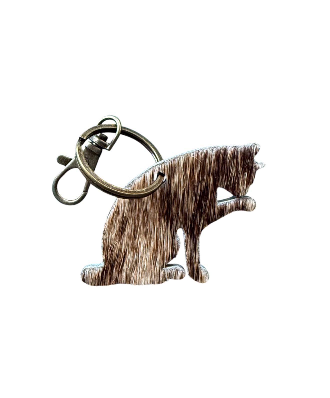 A7589 - Double Sided Cowhide Cat Keychain
