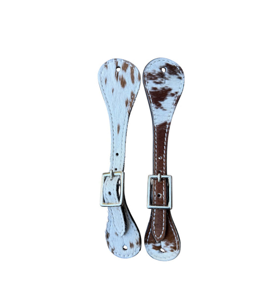 31008D -  Leather Hair on Cowhide Youth / Ladies Spur Straps