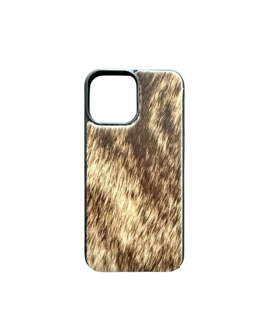 A8628 - IPhone 13 Pro Max Hair on Hide Leather w Rubber Case - Rawhide Western Wear 