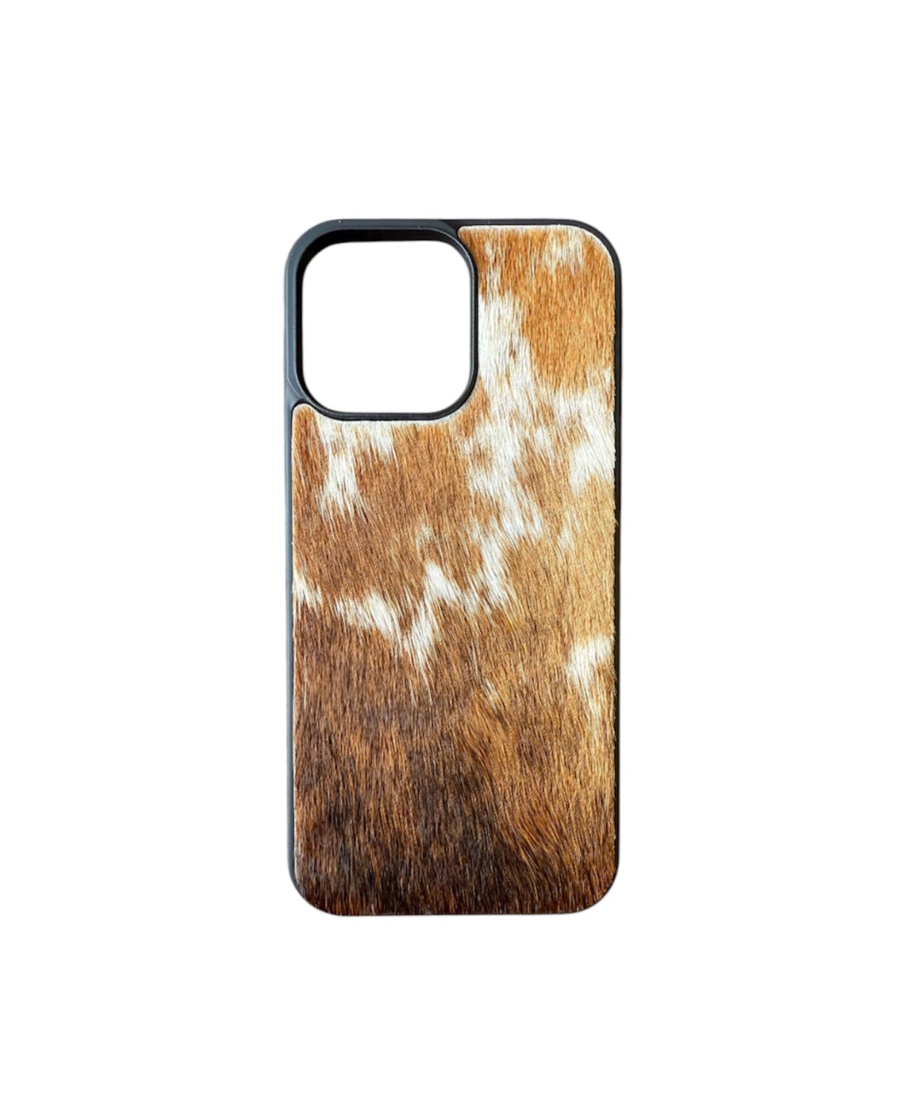 A8814 - IPhone 16 Pro Max Hair on Hide Leather w Rubber Case