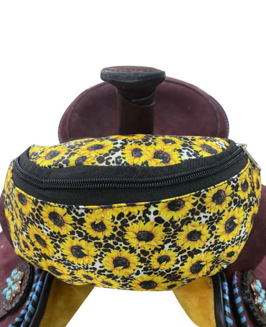 177737 - Sunflower & Cheetah Print Insulated Nylon Saddle Pouch