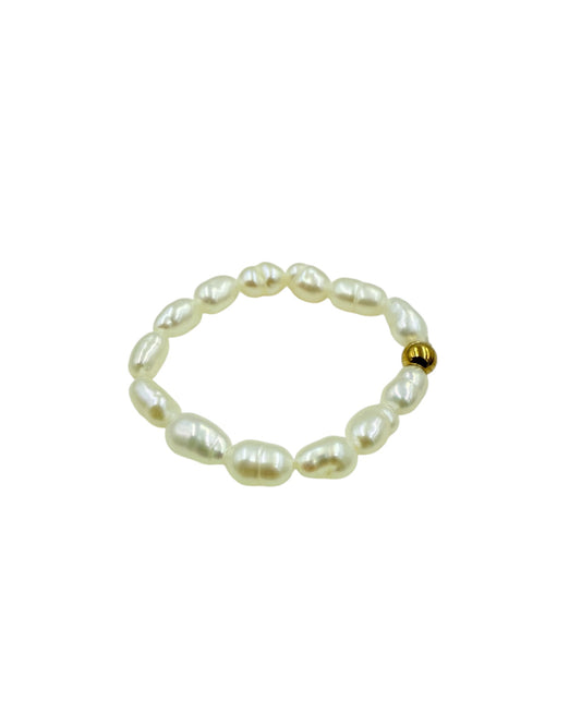 J7119 - Real Pearl Adjustable Ring - Rawhide Western Wear 