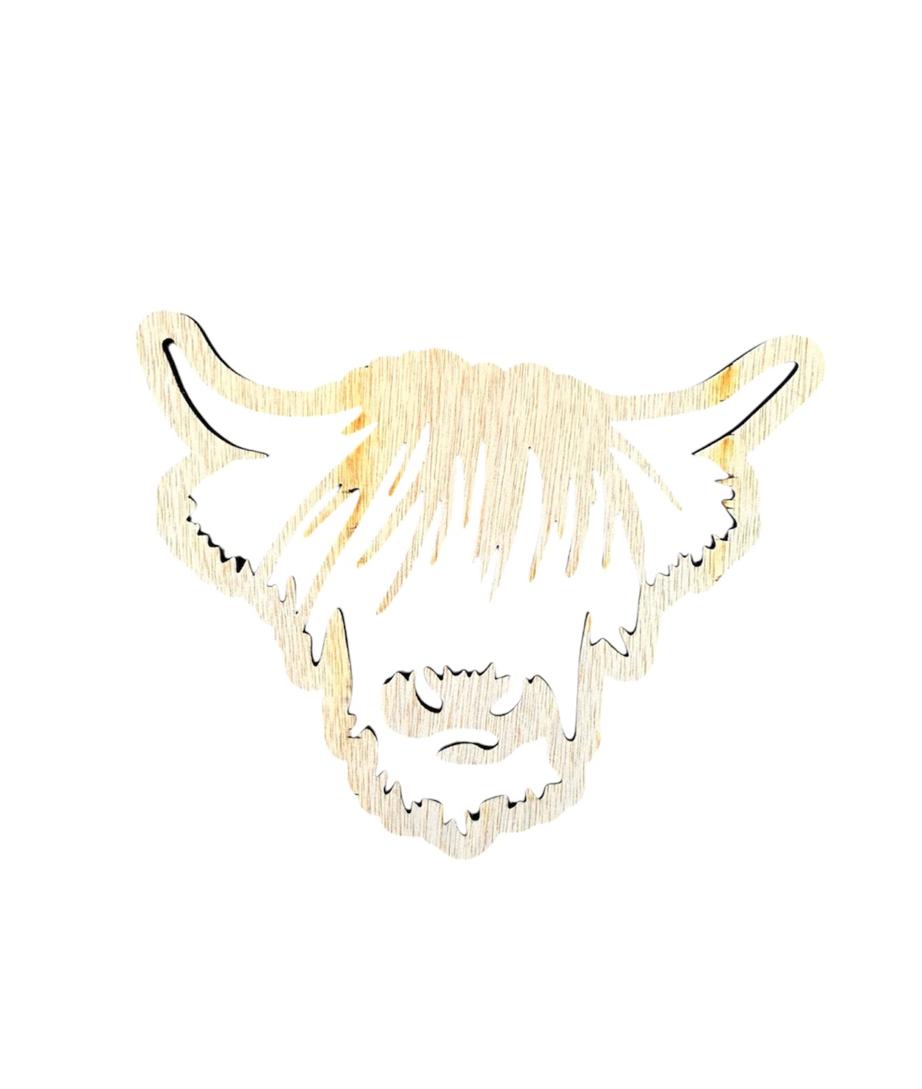 A8904 - Highland Cow Shape Wooden Drink Coaster - Rawhide Western Wear 