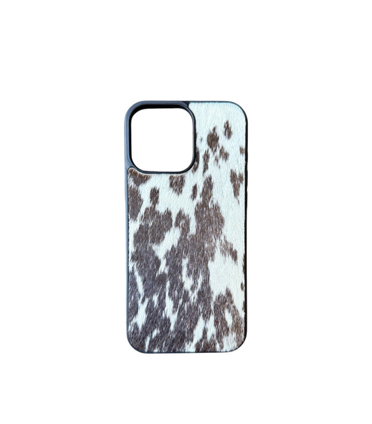 A8816 - IPhone 16 Pro Max Hair on Hide Leather w Rubber Case