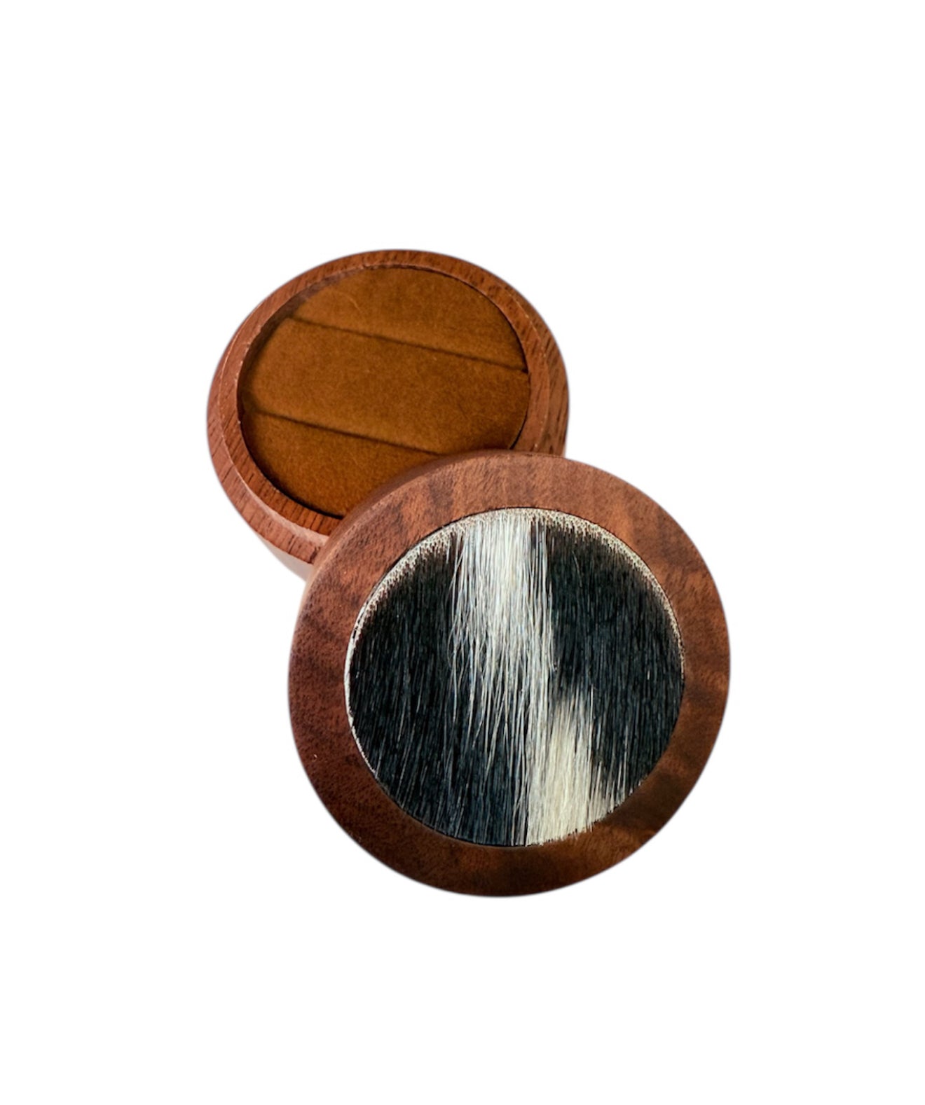 A8776  - 100% Hair On Hide Wooden 2 Ring Box