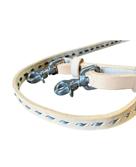 T5569 - Silver Aust Made Laced Barrel Reins
