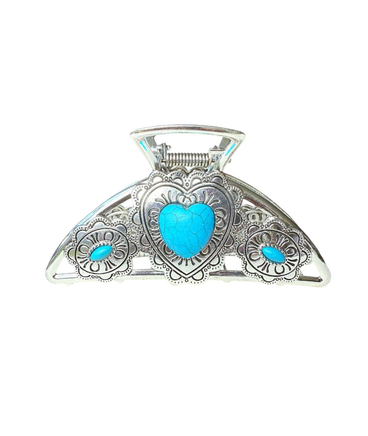 J7177 - Turquoise Bead Hair Claw Clip