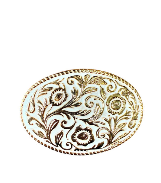 A8512W - Gold Floral White Colour